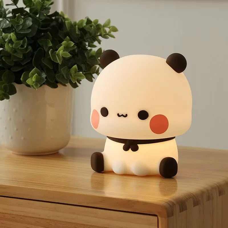 Kawaii Bear Panda Bubu and Dudu Led Night Light Lamp Cute Cartoon Nightlight Animal Bedroom Decorative Living Room Dolls Gifts