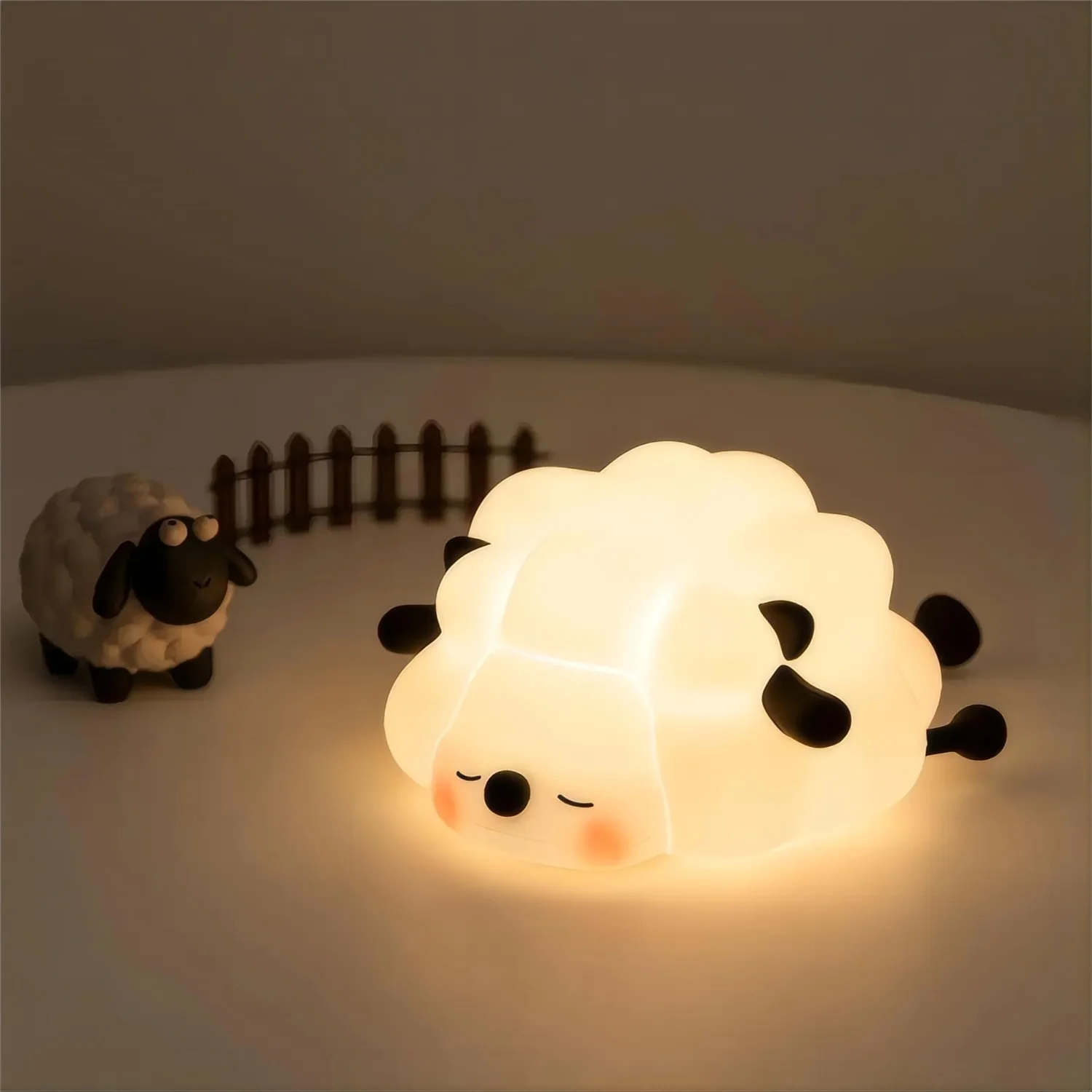 Cute LED Night Light Panda Sheep Rabbit Silicone Nightlights Timing USB Rechargeable for Bedroom Decoration Kids Birthday Gift